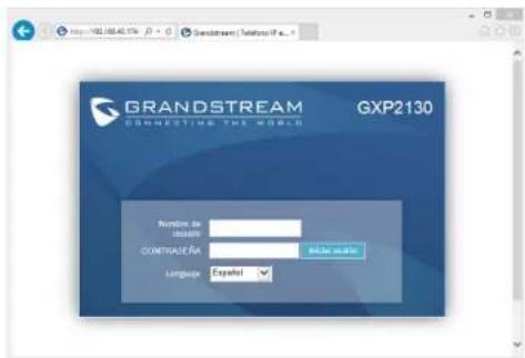GRANDSTREAM GXP2130 - Configurando el GXP2130 utilizando un Navegador Web: - 1