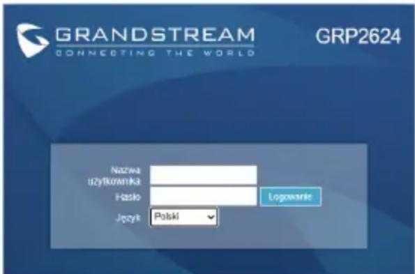 GRANDSTREAM GRP2624 - Skonfigurować GRP2624 za pomocą przeglądarki sieci Web: - 1