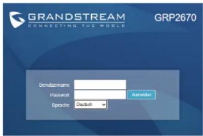 GRANDSTREAM GRP2670 - Konfiguration des GRP2670 via Web-Browser: - 1