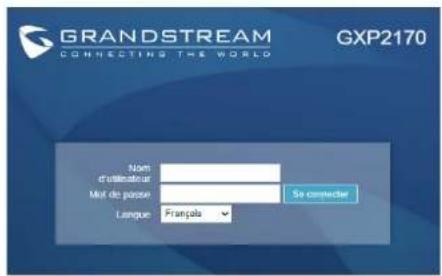 GRANDSTREAM GXP2170 - Configurer le GXP2170 en utilisant le Navigateur web: - 1