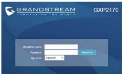 GRANDSTREAM GXP2170 - Konfiguration des GXP2170 via Web-Browser: - 1