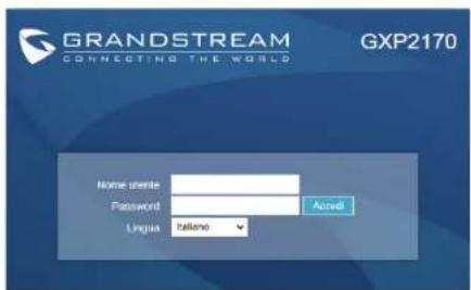 GRANDSTREAM GXP2170 - Configurazione del GXP2170 mediante un browser web: - 1