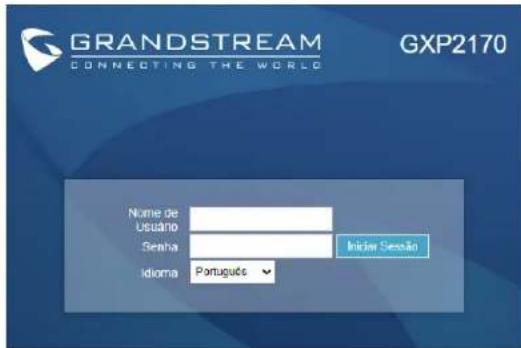 GRANDSTREAM GXP2170 - Configurar o GXP2170 utilizando a interface web: - 1