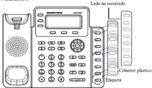 GRANDSTREAM GXP1630 - Colocando la etiqueta de papel para BLFs: - 1