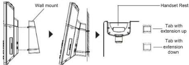 GRANDSTREAM GXV3350 - Installing the Phone (Wall Mount *Sold seperately): - 1