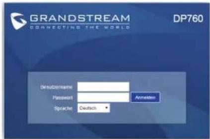 GRANDSTREAM DP760 - Öffn der Web-Schnittstelle - 1