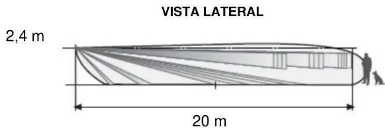 VISTA LATERAL 2,4 m 20 m