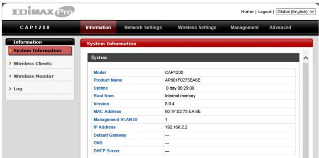 Edimax CAP1200 - Interface de conguraon par navigateur - 2