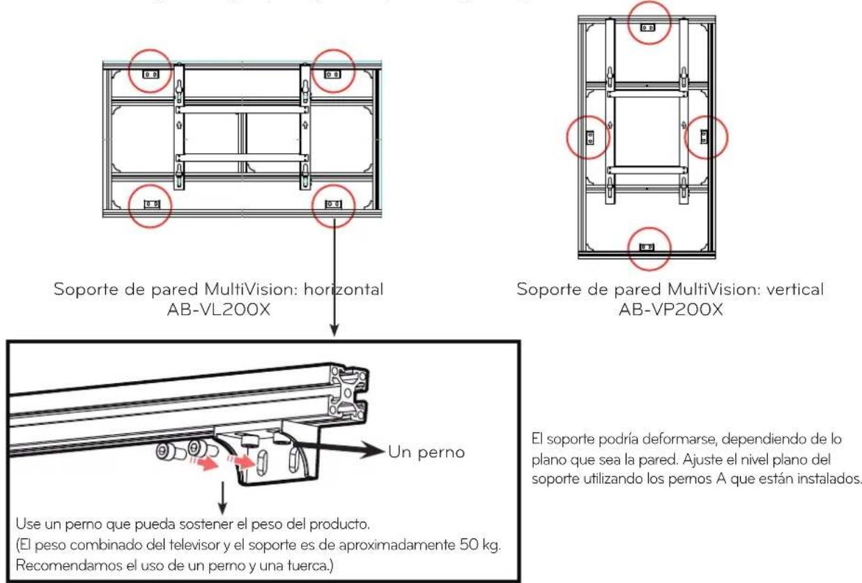 LG ABVL200X - Comprobación del lugar en que se fijan los soportes - 1