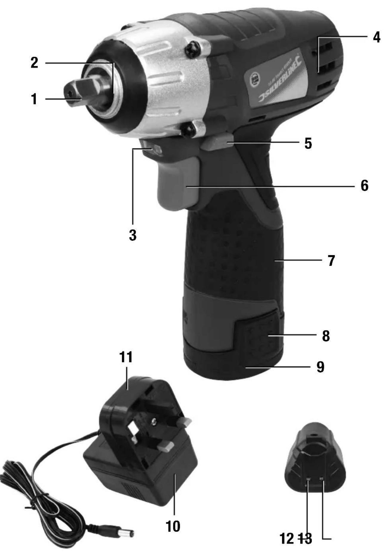 SILVERLINE 262266 - 10.8V Impact Wrench - 3