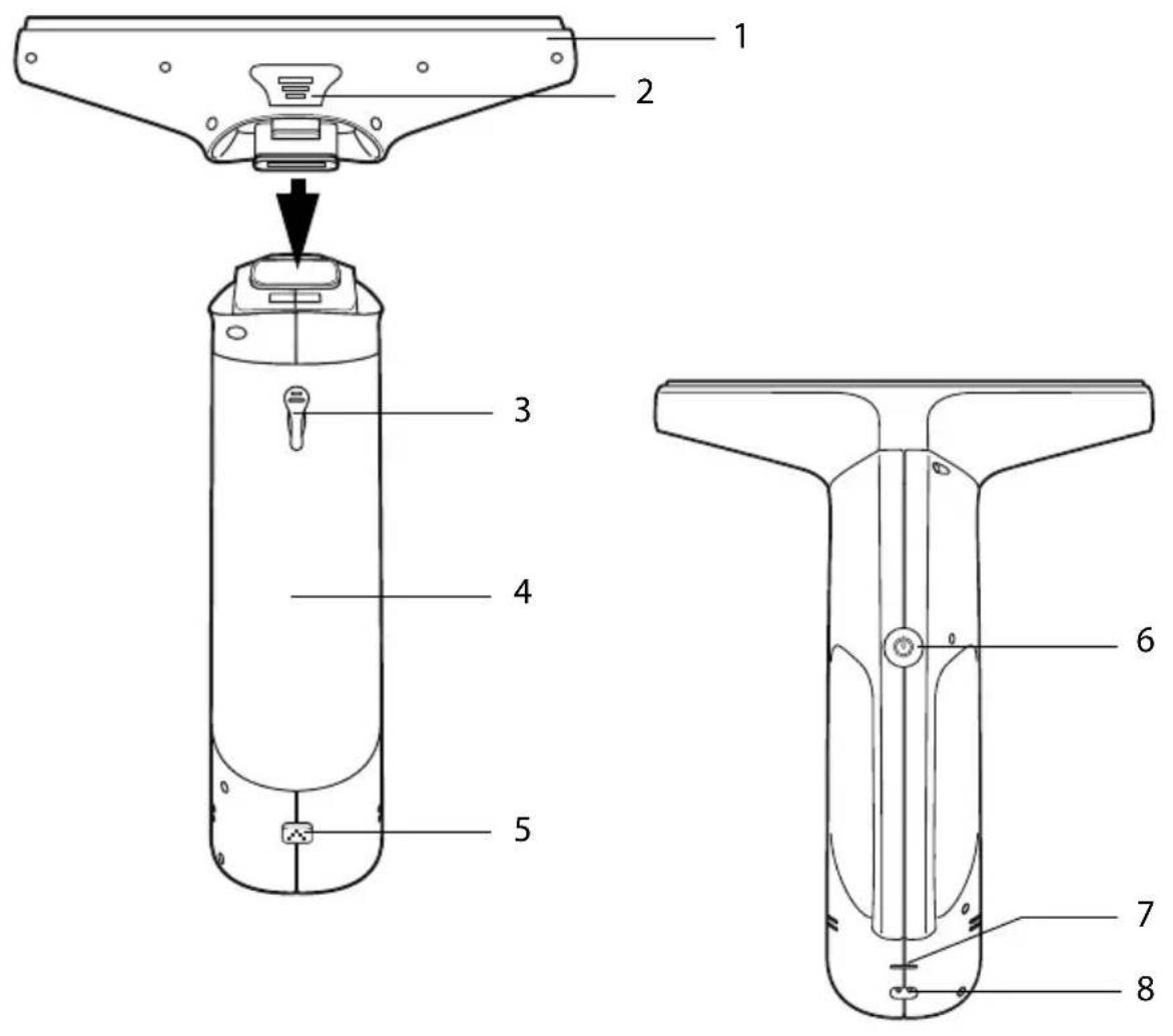QUIGG GTFS03 - Composants et éléments de commande Nettoyeur de vitre sans fil - 1