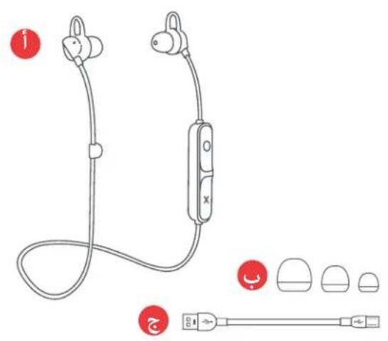 Diagram of a wireless earbuds with labeled ear symbols and component illustrations