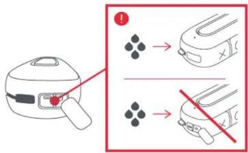 Diagram showing a microwave oven with a red-handled tool and two views of the lid, one with a black-and-white pattern and the other with a red-and-white pattern.
