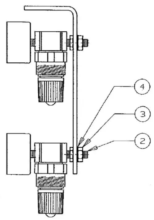Union Special 29480BBB - Air line connections for treadle rod switch & air cylinders for roller & presser foot - 3