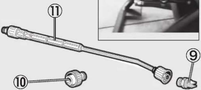 Technical diagram of a mechanical component with numbered parts and an inset photo showing a close-up view.