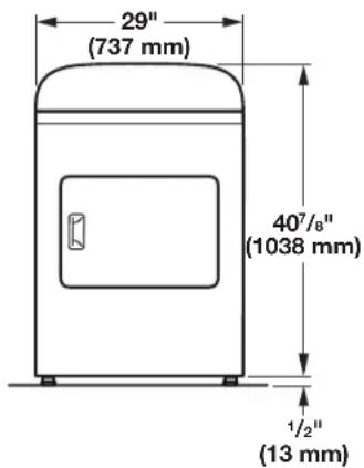 WHIRLPOOL WGD4950HW - Dryer Dimensions - 1
