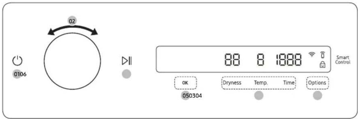 SAMSUNG DVE50A8600V - Operating a cycle - 1