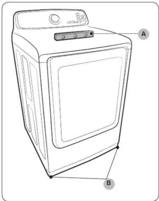 SAMSUNG DVE41A3000W - Étape 4 réglage de la hauteur du séche-linge - 1