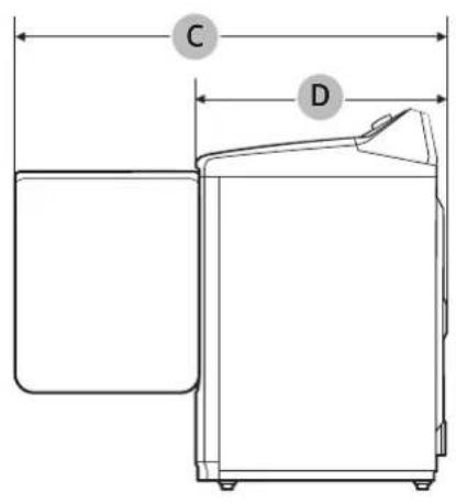 SAMSUNG DVE41A3000W - Dimensiones - 2