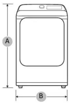 SAMSUNG DVE41A3000W - Dimensiones - 1