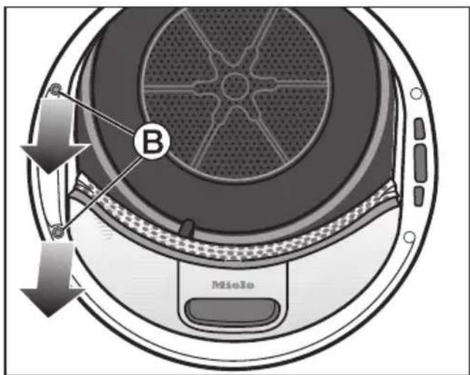 MIELE TXD 160 WP T1 - Inversion de la gâche de la porte - 1