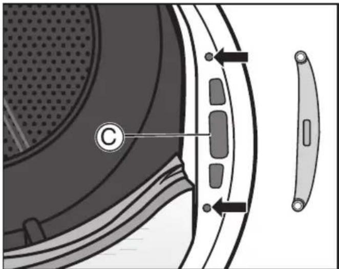 MIELE TXD 160 WP T1 - Inversion de la gâche de la porte - 3