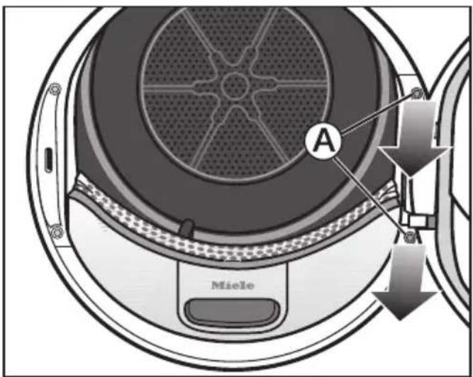 MIELE TXD 160 WP T1 - Démontage de la porte - 1