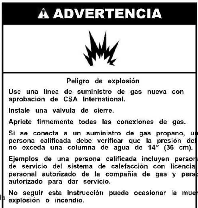 MAYTAG MGR7700LZ - Conexión del suministro de gas - 1