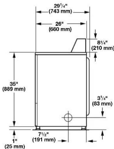 MAYTAG MDG20MNAWW - Dimensions - 1