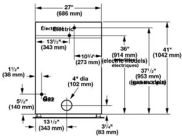 MAYTAG MDE20MNBYW - Dimensions - 2