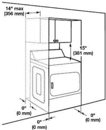 MAYTAG MDE20MNBYW - Distances de dégagement - 1