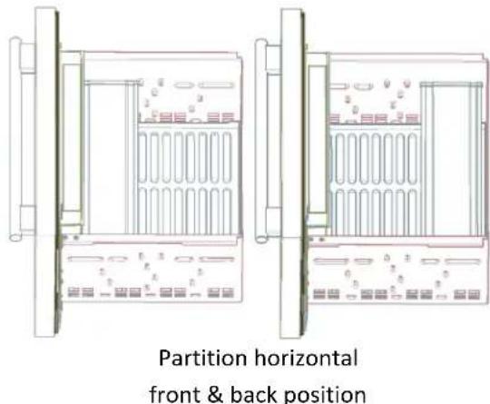 Partition horizontal front & back position
