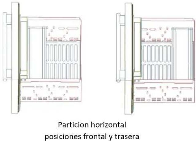 Particion horizontal posiciones frontal y trasera