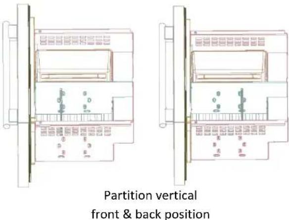 Partition vertical front & back position