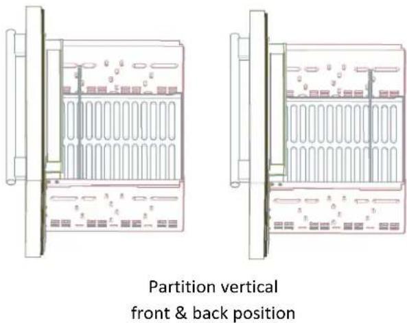 Partition vertical front & back position