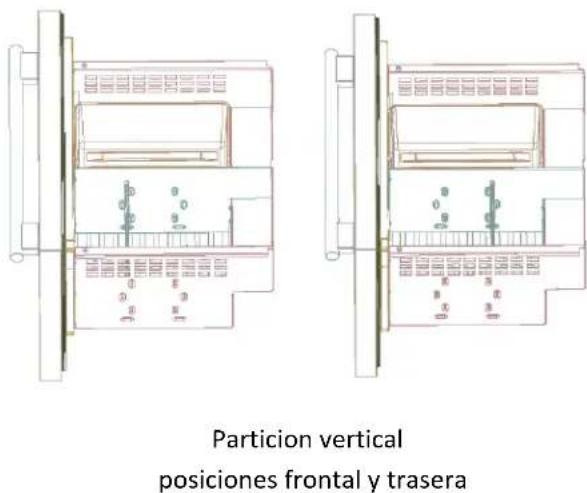 Particion vertical posiciones frontal y trasera
