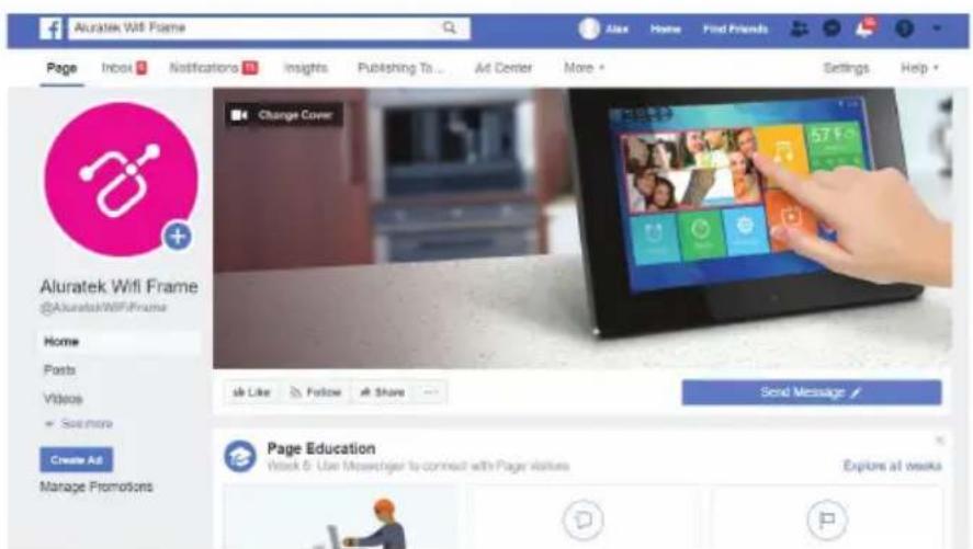 Aluratek AWDMPF8BB - Lien vers Facebook - 1
