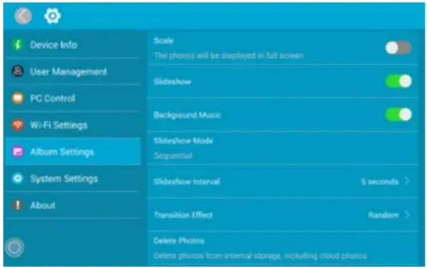 Aluratek AWS09F - Configurations Album ("Album settings") - 1