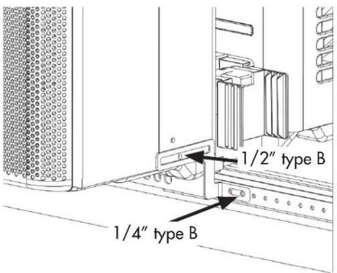 1/2" type B 1/4" type B