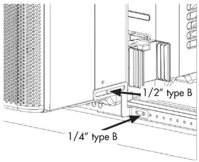 1/2" type B 1/4" type B