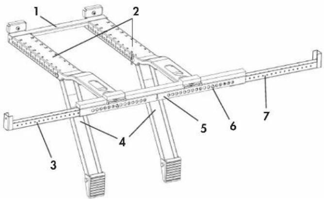 Technical diagram of a mechanical assembly with numbered components for identification
