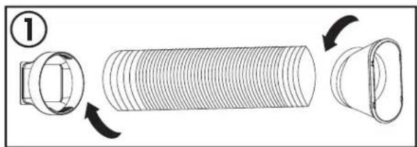 Diagram showing a mechanical assembly with labeled parts and directional arrows indicating motion or transformation.