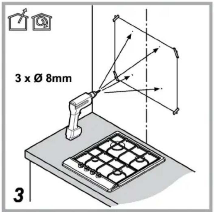 3 x Ø 8mm 3