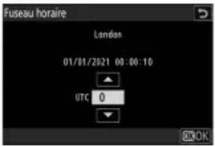 NIKON Z 9 - Choisissez un fuseau horaire. - 1