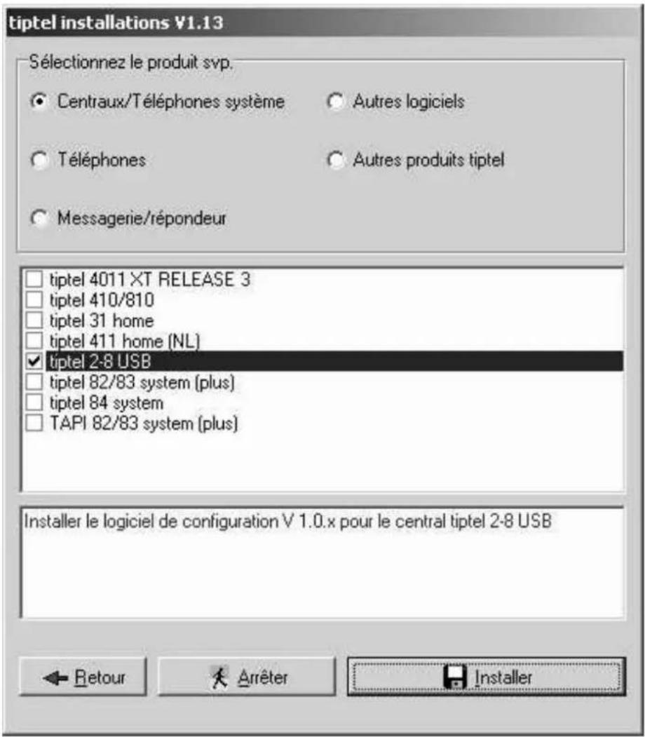 TIPTEL 28 USB - Installation du logiciel de configuration PC - 1