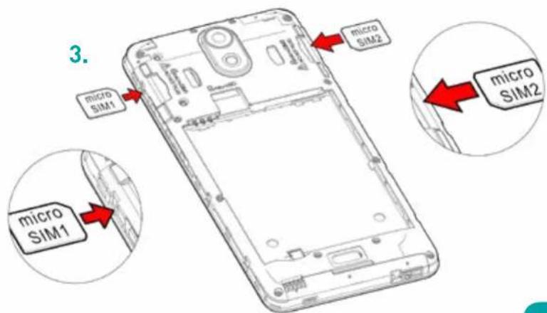 WIKO Kenny - ~ Inserting the SIM cards - 3