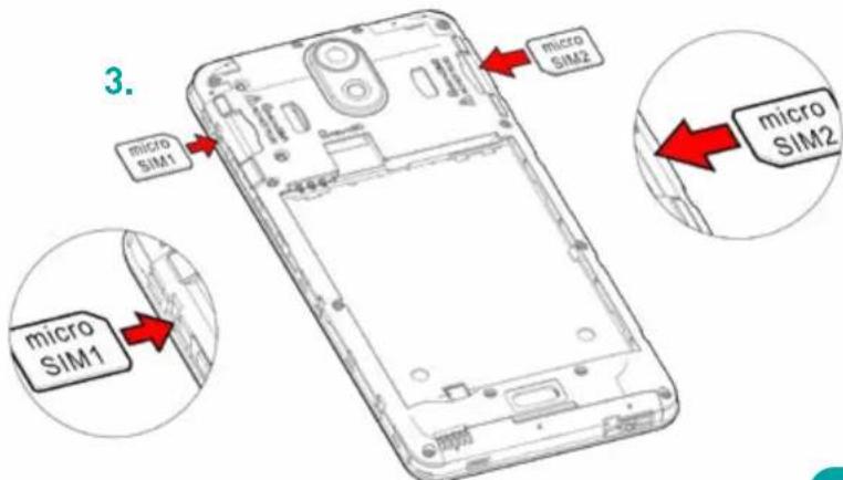 WIKO Kenny - - Insertion des cartes SIM - 3