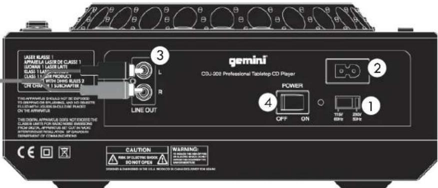 GEMINI CDJ202 - PANEL TRASERO - 1