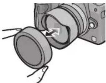 PANASONIC Lumix HF008 - ■ Colocación y extracción de la tapa delantera de la lente - 1