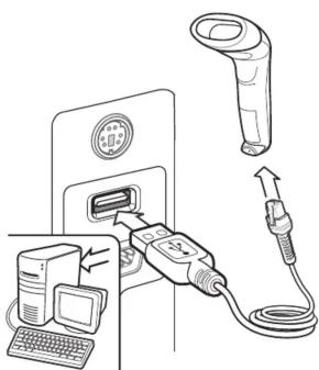 ZEBRA LS1203 - ÉTAPE 2: CONNECTEZ LE CABLE À UN HÔTE - 1
